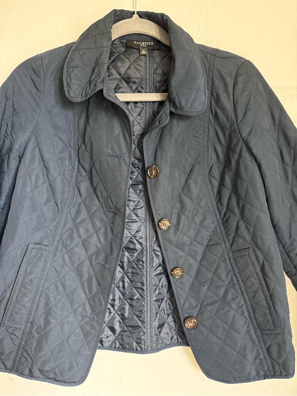 Talbots Quilted Navy Puffer Jacket